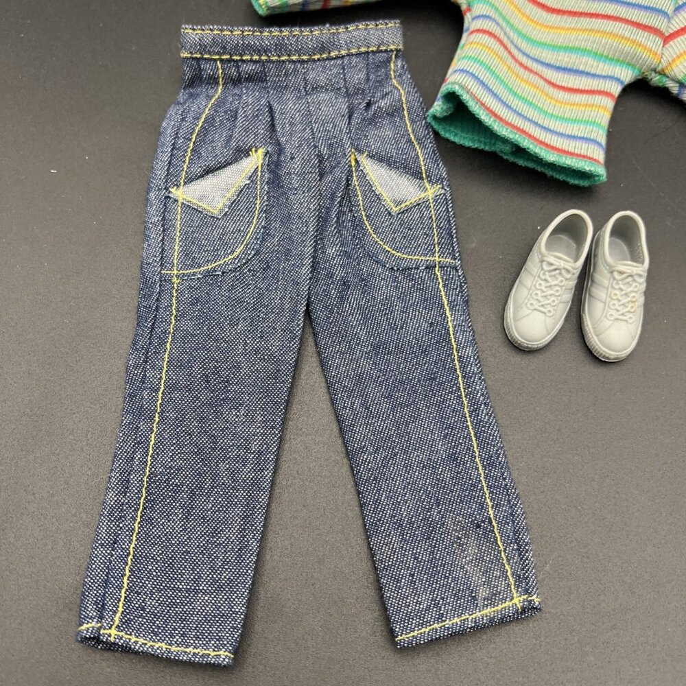 VTG Barbie Ken Twice as Nice Reversible STRIPED Sweater Pants Shoes #2309 - Picture 2 of 9